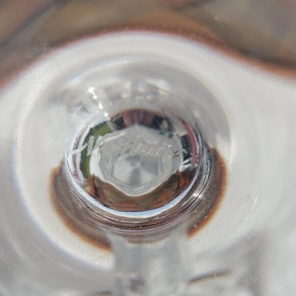 Noritake Crystal Cove Water Goblet 7.5" red wine cut glass etched signed rare - Picture 8 of 10